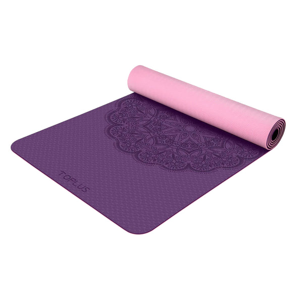 TOPLUS 1/4 Mandala Embossing Yoga Mat, Fittness mat