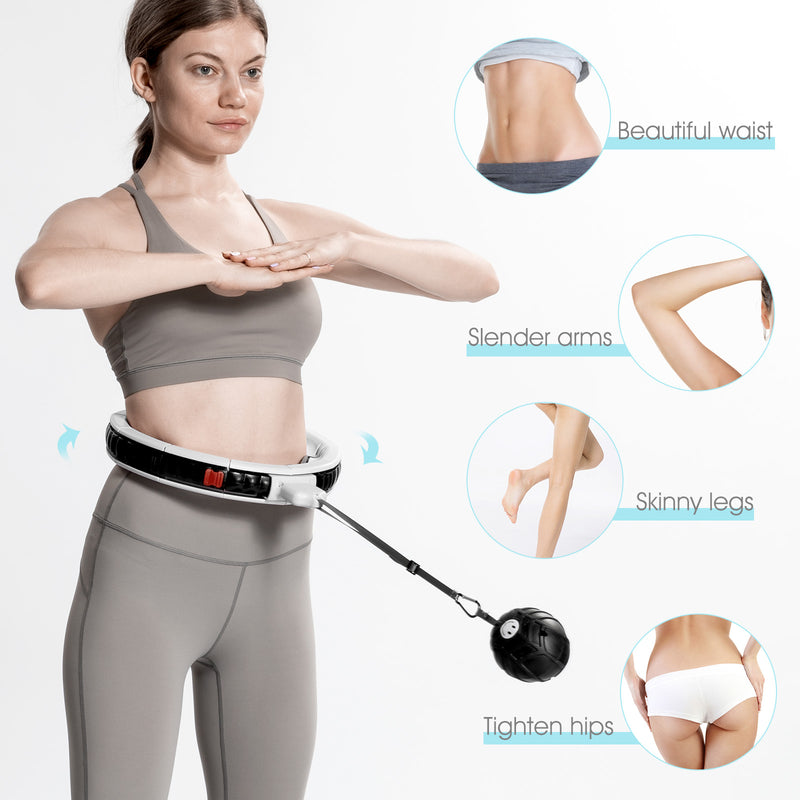 TOPLU Smart Hula Hoop Fitness Hoop Adjustable Hula Hoop with Gravity Ball, 360 ° Surround Weight Loss Massage Hoop (EU)