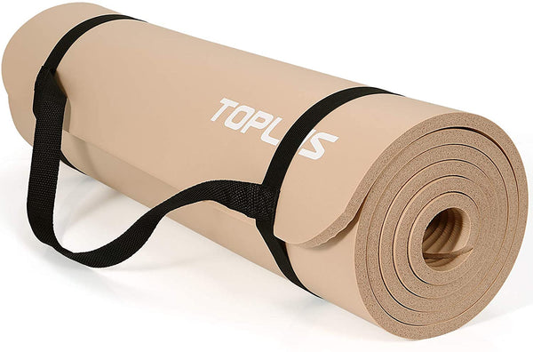 TOPLUS 1cm Non Slip Exercise Yoga mat, Gymnastics thickened, Extra thick mat
