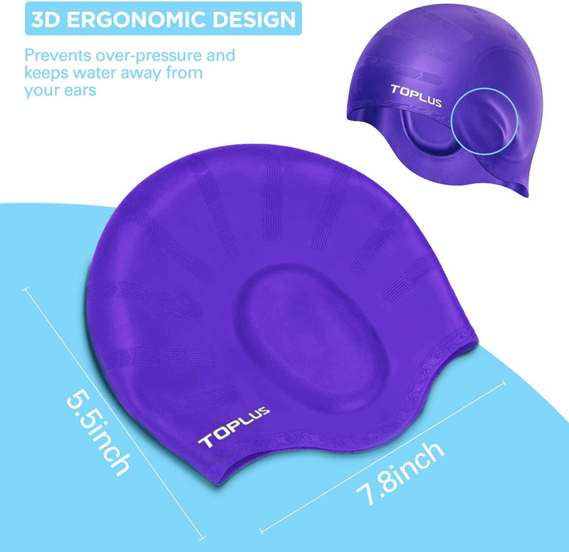 Unisex Kids Swimming Cap 3d Ear Protection Silicone Swimming Cap