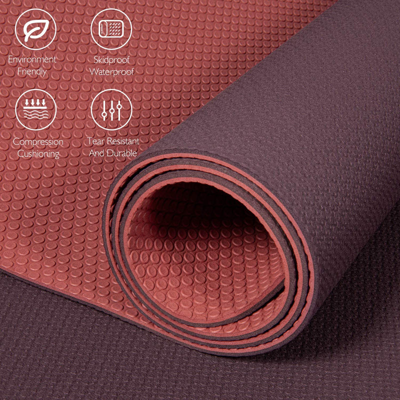 TOPLUS 4mm Non-slip Two-Color Yoga Mat——Polka Dot (US&EU)