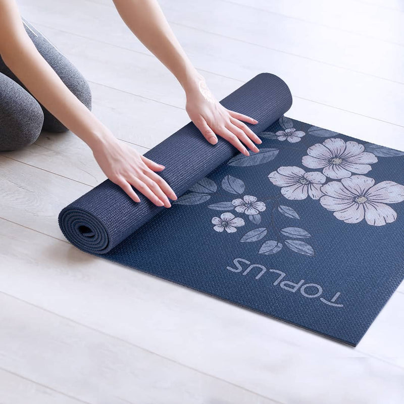 TOPLUS 1/4 Anti-slip PVC Yoga Mat—— Bloom Flowers (US)