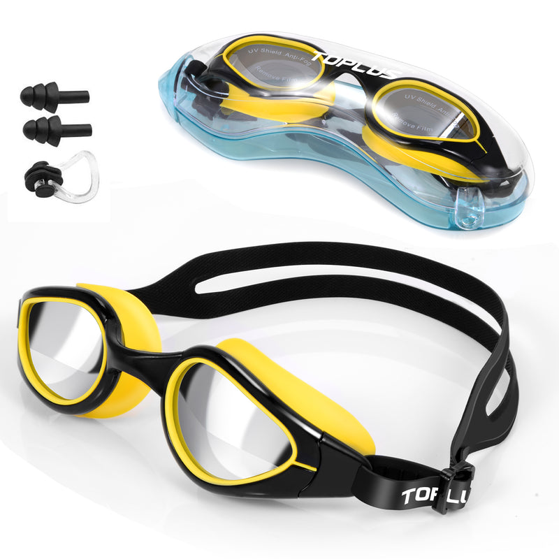 TOPLUS Swimming Goggles (with Soft Silicone Nose Bridge) (US)