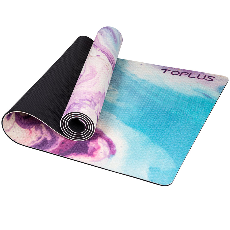 Premium 6mm Yoga Mat with Special Print-Purple.