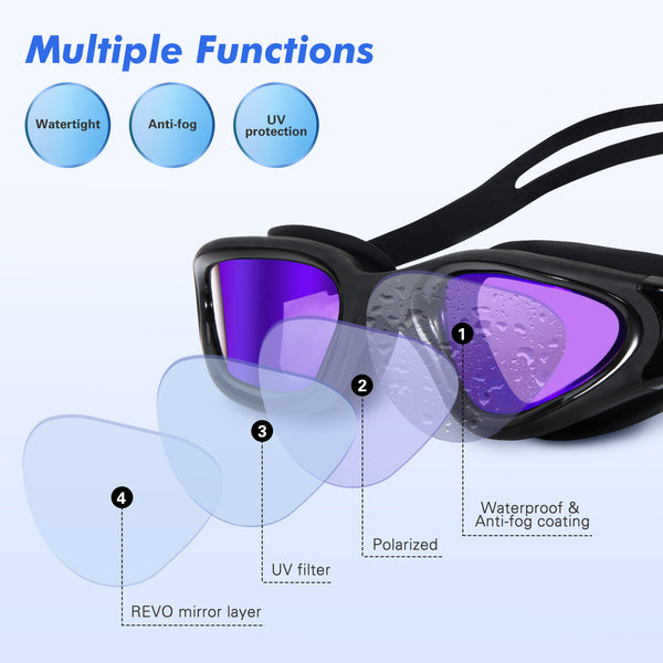 TOPLUS Swimming Goggles No Leaking Anti Fog UV Protection with Soft Silicone Nose Bridge(US)